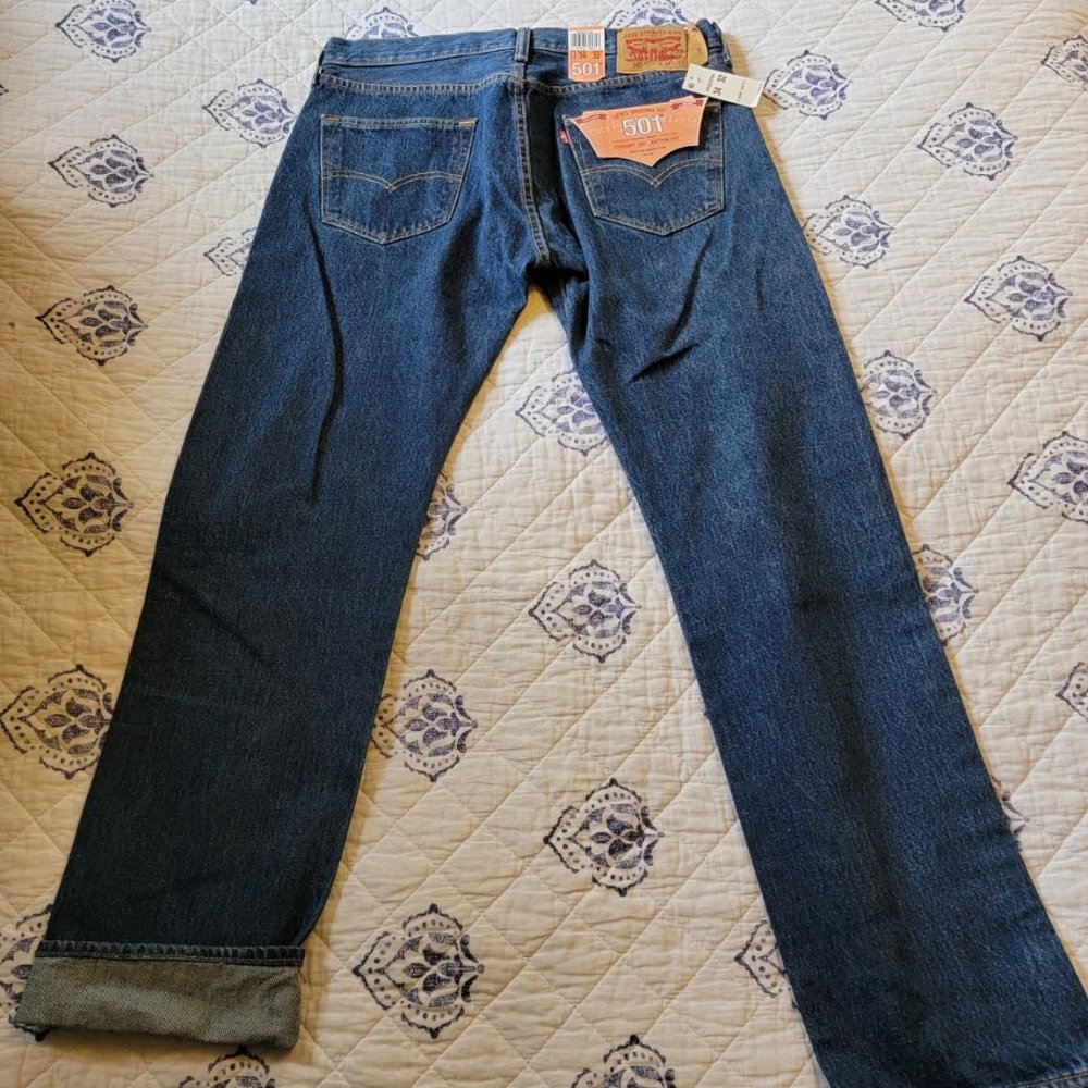 NWT Levi Classic 501's Raw Denim StraightCut 34x32